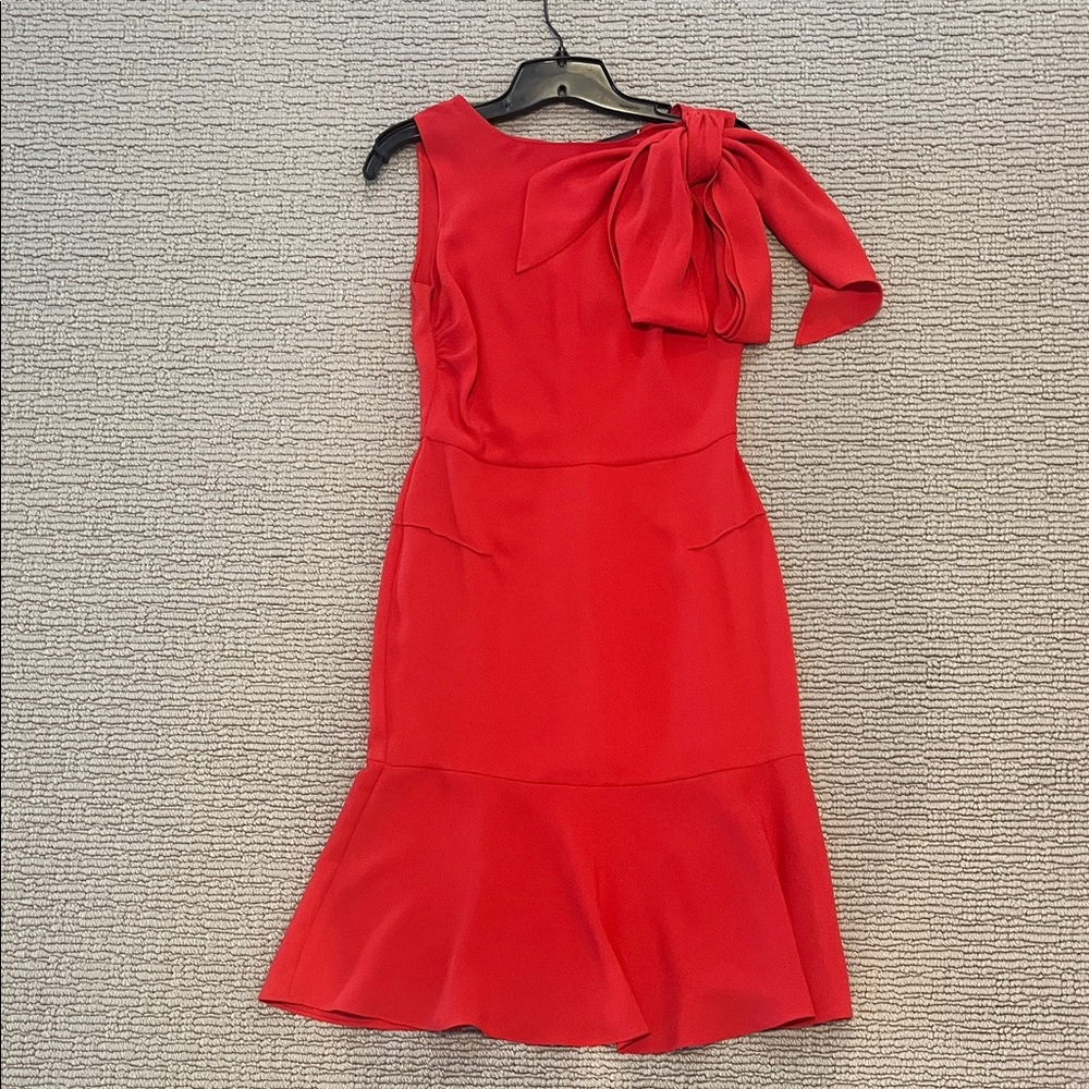 Sophie Theallet Scarlet Bow-Shoulder Midi Dress